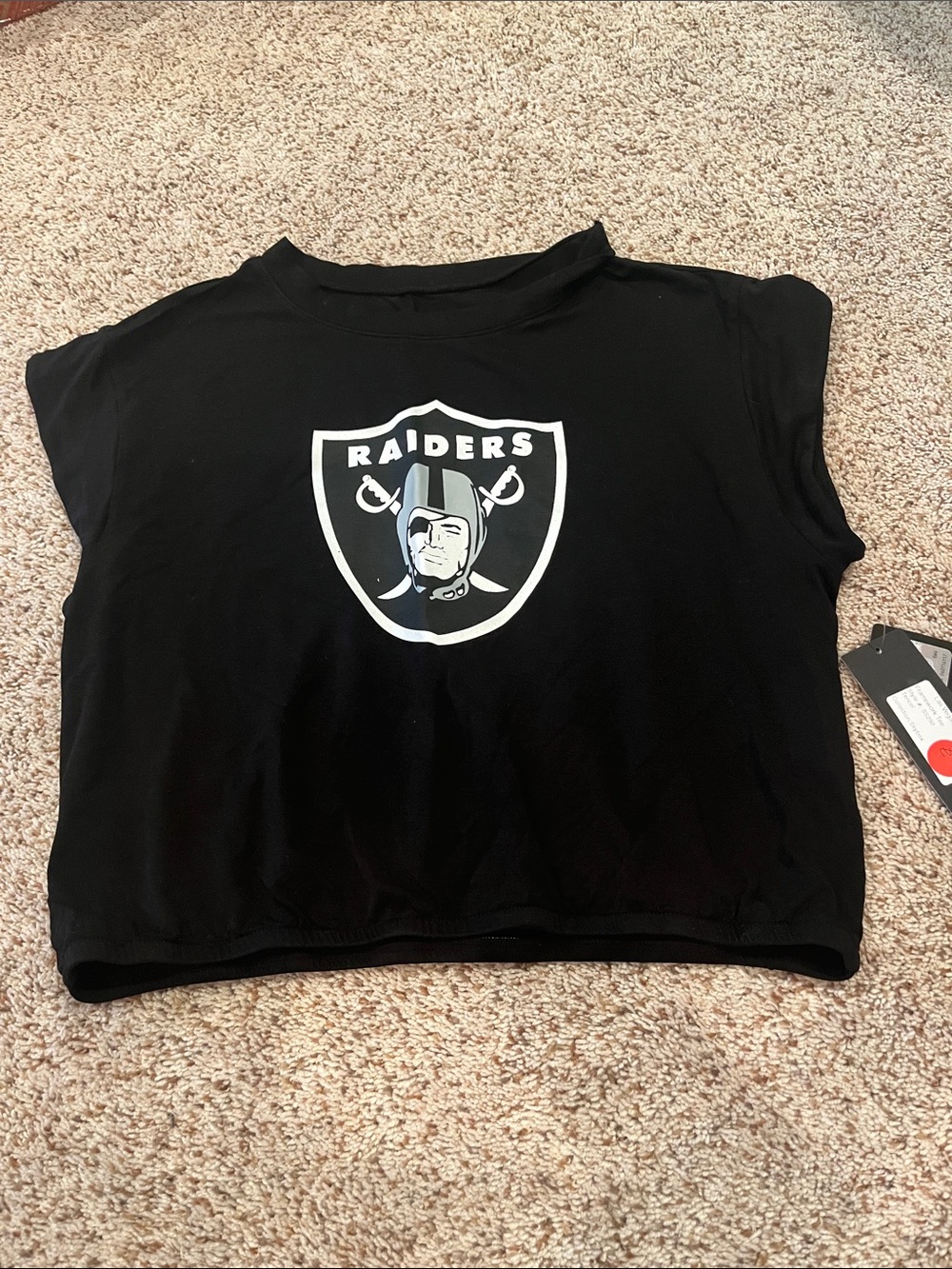 Black Las Vegas Raiders Logo Crop Tee - Official Team Style